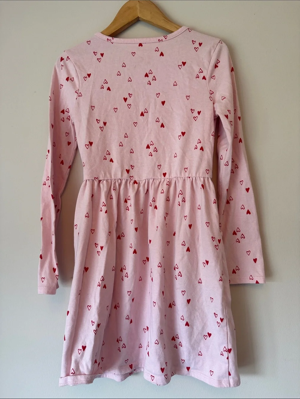 Cat & Jack Pink Dress with Red Heart Print